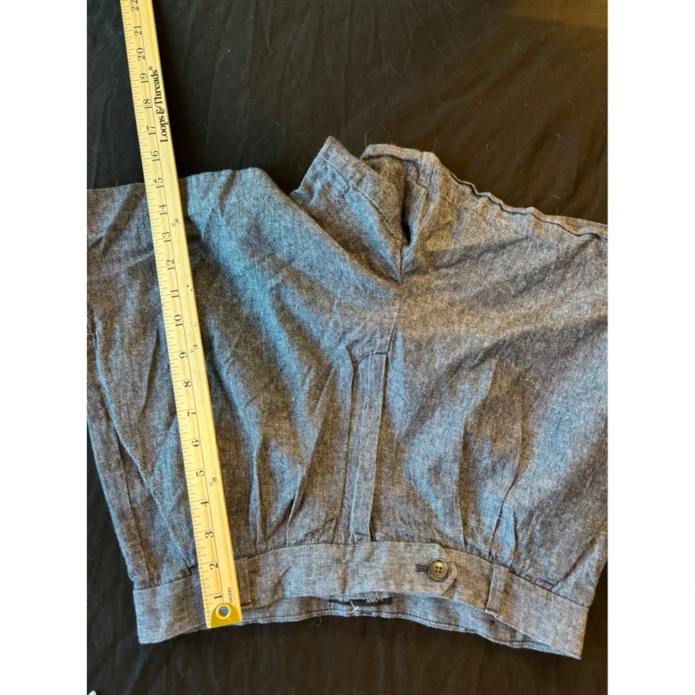 Banana Republic Blue Herringbone Chambray Linen Cotton Shorts Size 8 4in Inseam